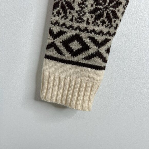 Vintage Bogner Sweater Womens S Brown Quarter Zip Wool Cashmere Fair Isle Ski - Picture 3 of 8